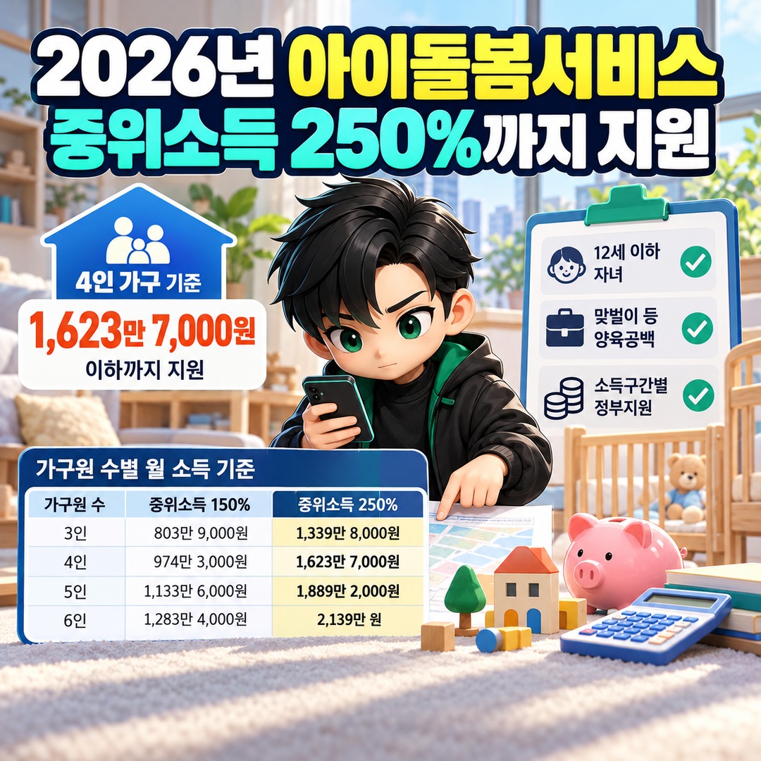 Informational thumbnail highlighting the key eligibility requirements and actual out-of-pocket costs for dual-income households receiving childcare service support up to 250% of median income in 2026