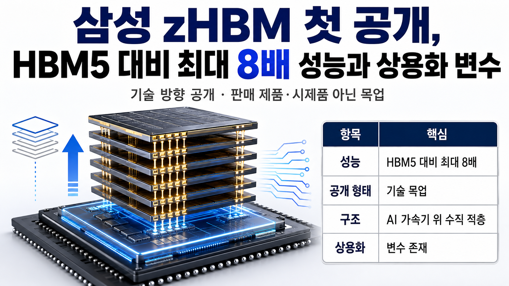 삼성 zHBM 첫 공개, HBM5 대비 최대 8배 성능과 상용화 변수