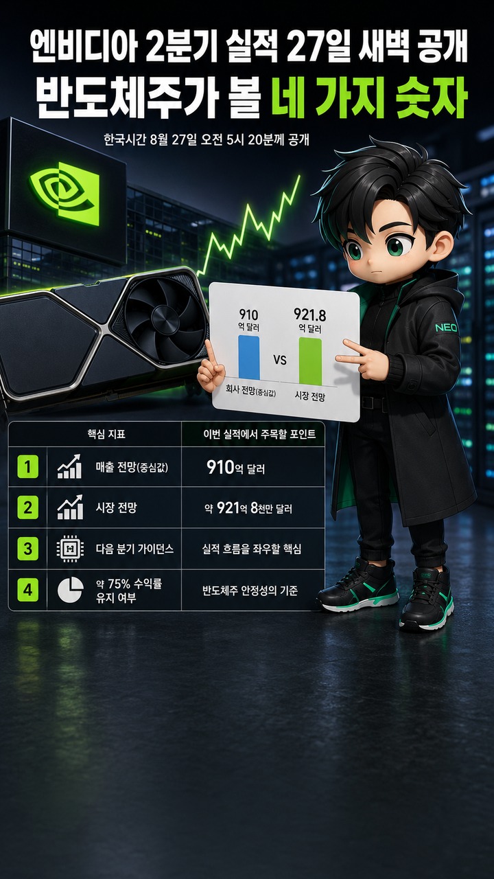 엔비디아 2분기 실적 27일 새벽 공개, 반도체주가 볼 네 가지 숫자