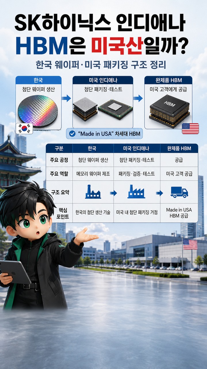 SK하이닉스 인디애나 HBM은 미국산일까? 한국 웨이퍼·미국 패키징 구조 정리