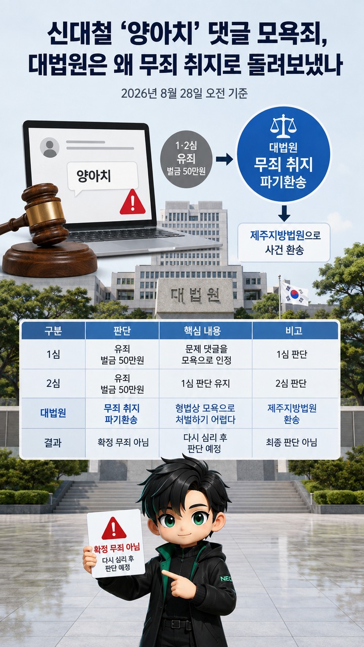 신대철 ‘양아치’ 댓글 모욕죄, 대법원은 왜 무죄 취지로 돌려보냈나