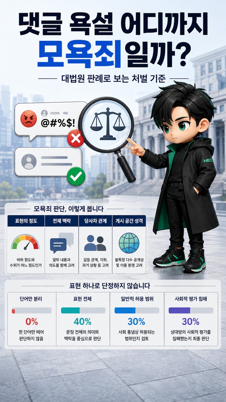 댓글 욕설 어디까지 모욕죄일까? 대법원 판례로 보는 처벌 기준