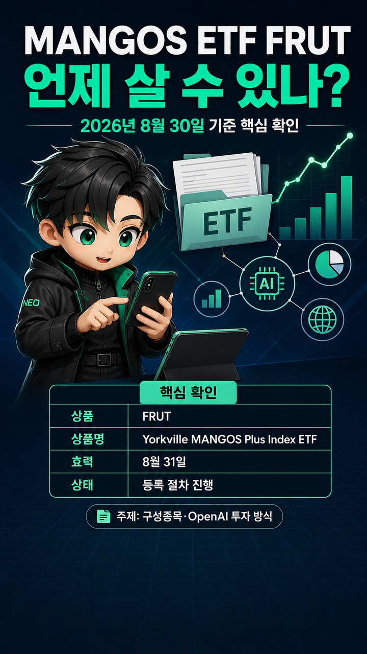 MANGOS ETF FRUT 언제 살 수 있나? 8월 31일 효력·구성종목·OpenAI 투자 방식