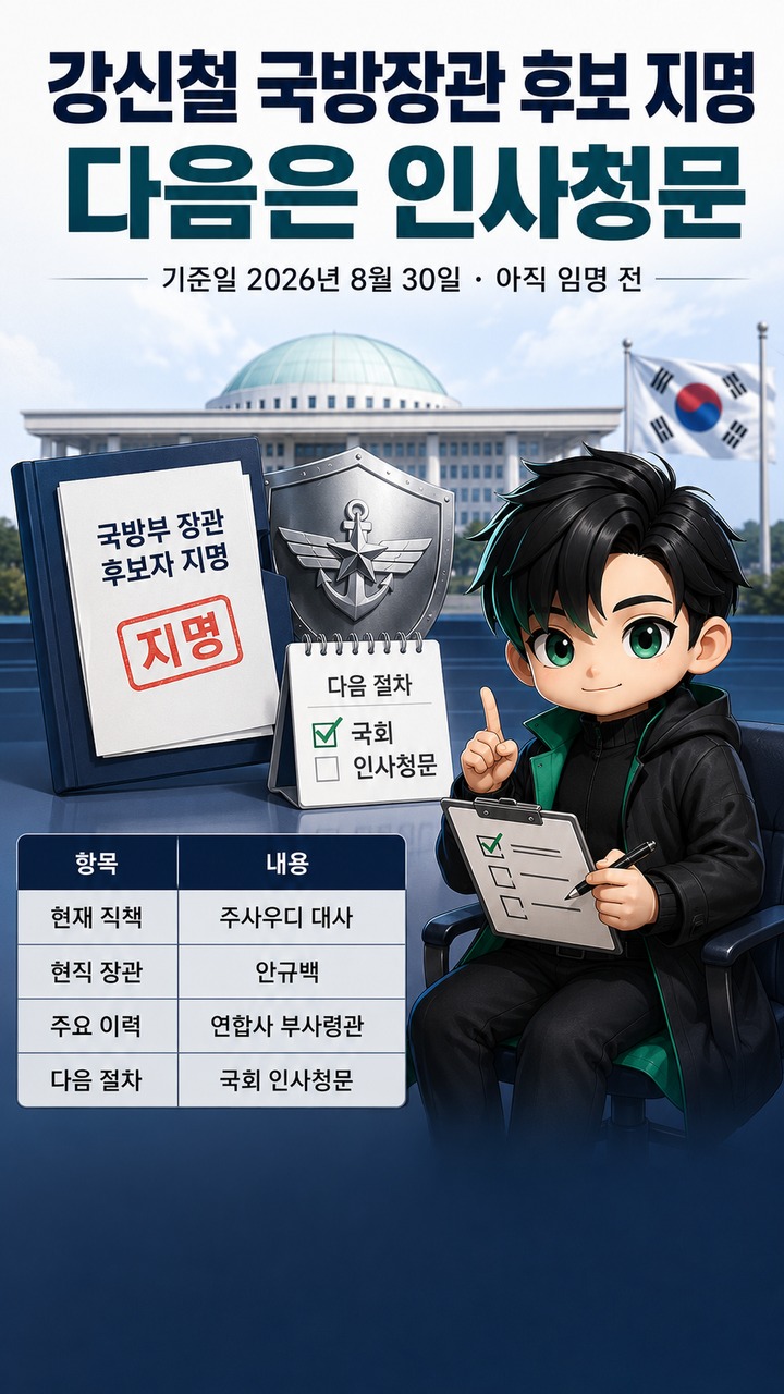 강신철 국방장관 후보 지명, 현직 대사에서 국방 수장 후보로…다음은 인사청문