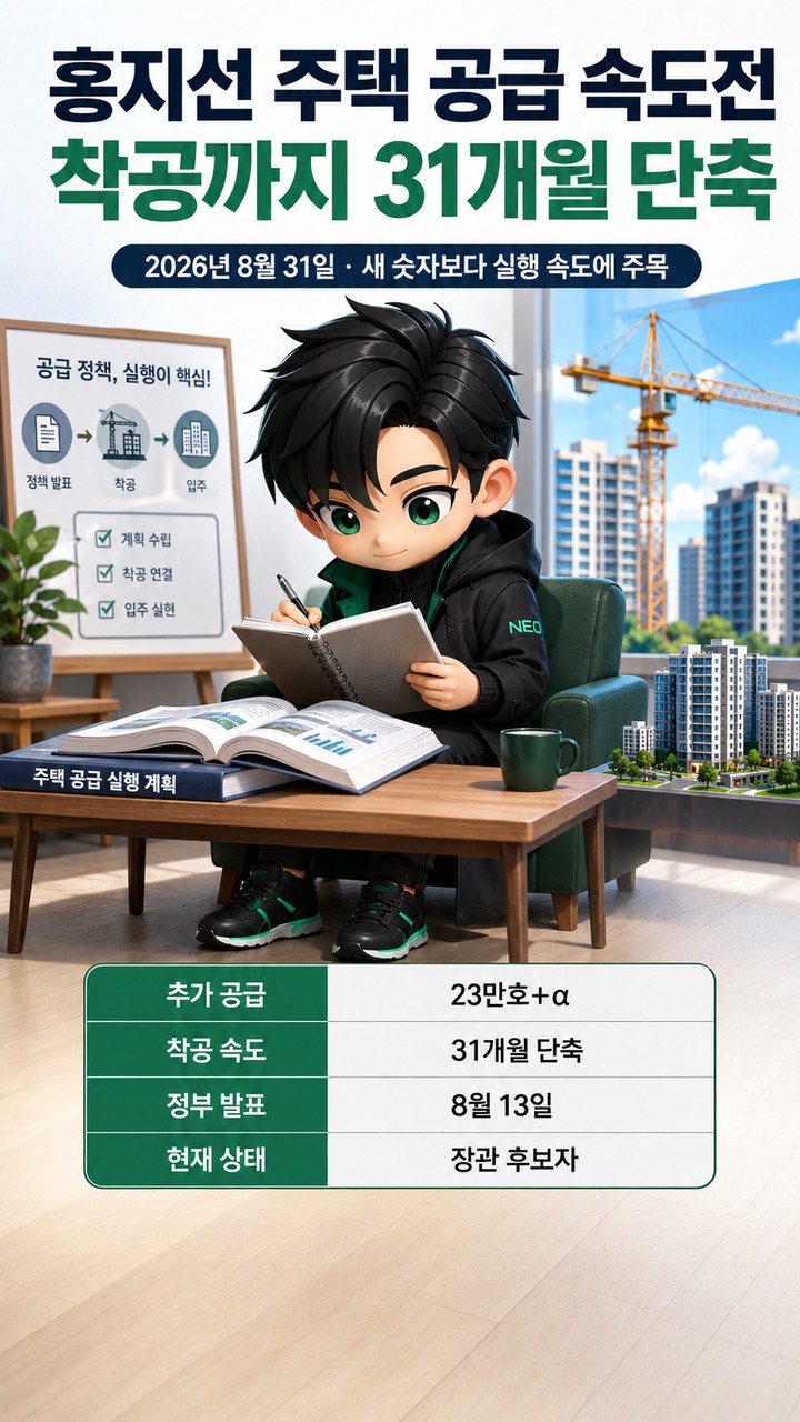 홍지선 주택 공급 속도전, 23만호+α보다 먼저 볼 것은 ‘착공까지 31개월 단축’