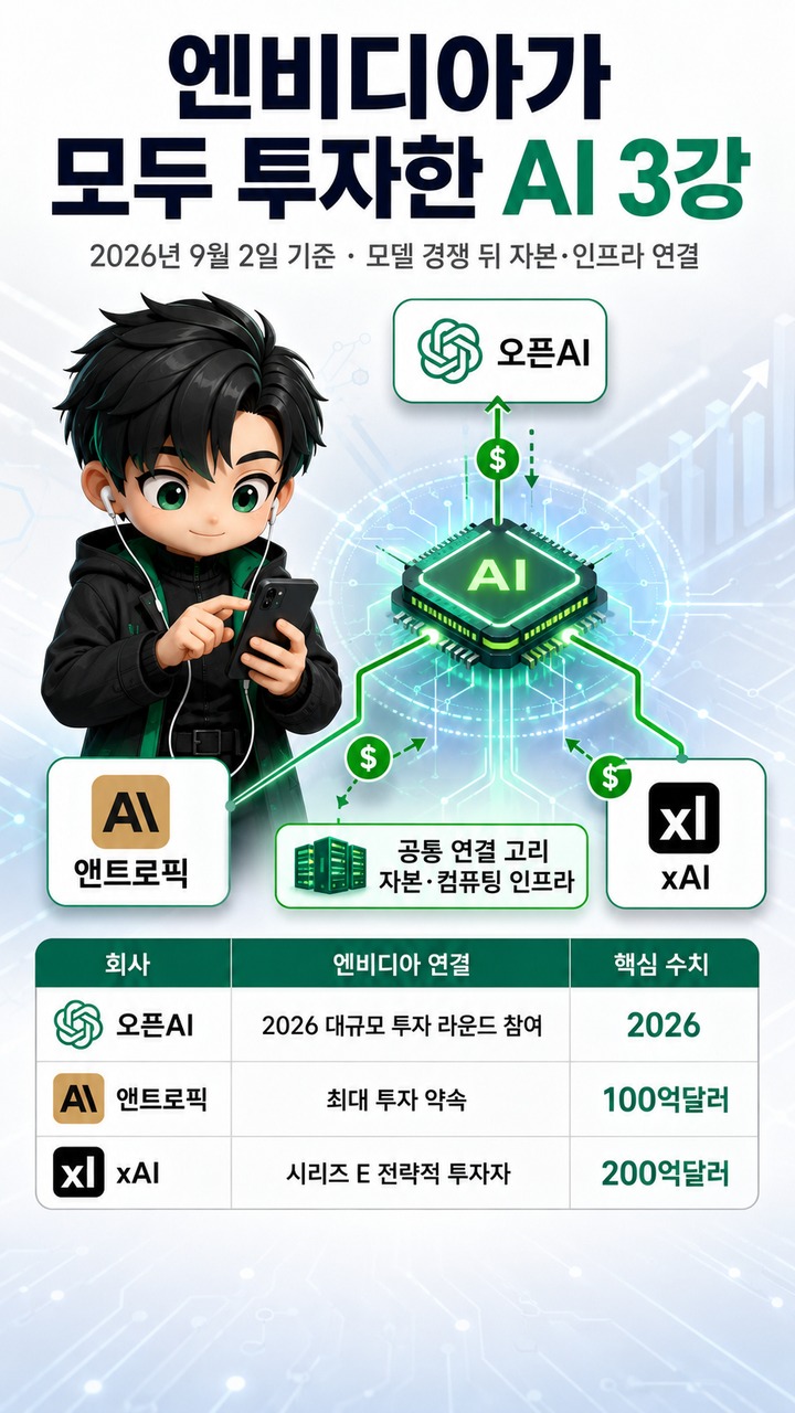 오픈AI·앤트로픽·xAI에 엔비디아가 모두 투자했다, AI 돈의 흐름이 ‘모델 경쟁’만으로 설명되지 않는 이유