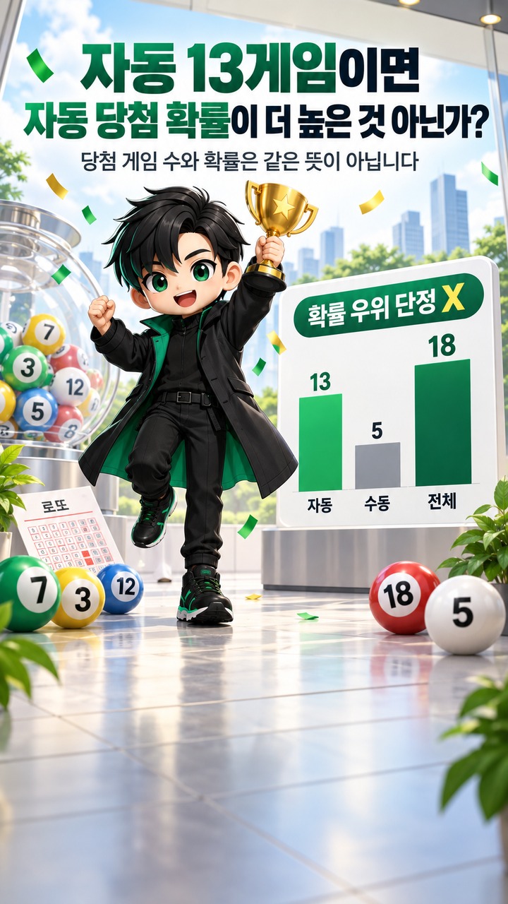 자동 13게임이면 자동 당첨 확률이 더 높은 것 아닌가?