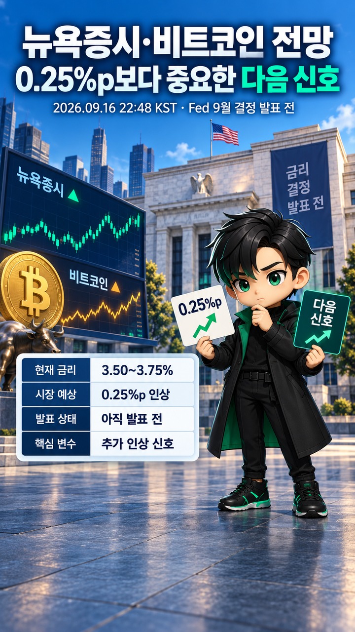 미국 금리인상 발표 앞둔 뉴욕증시·비트코인 전망, 0.25%p보다 중요한 것은 다음 금리 신호