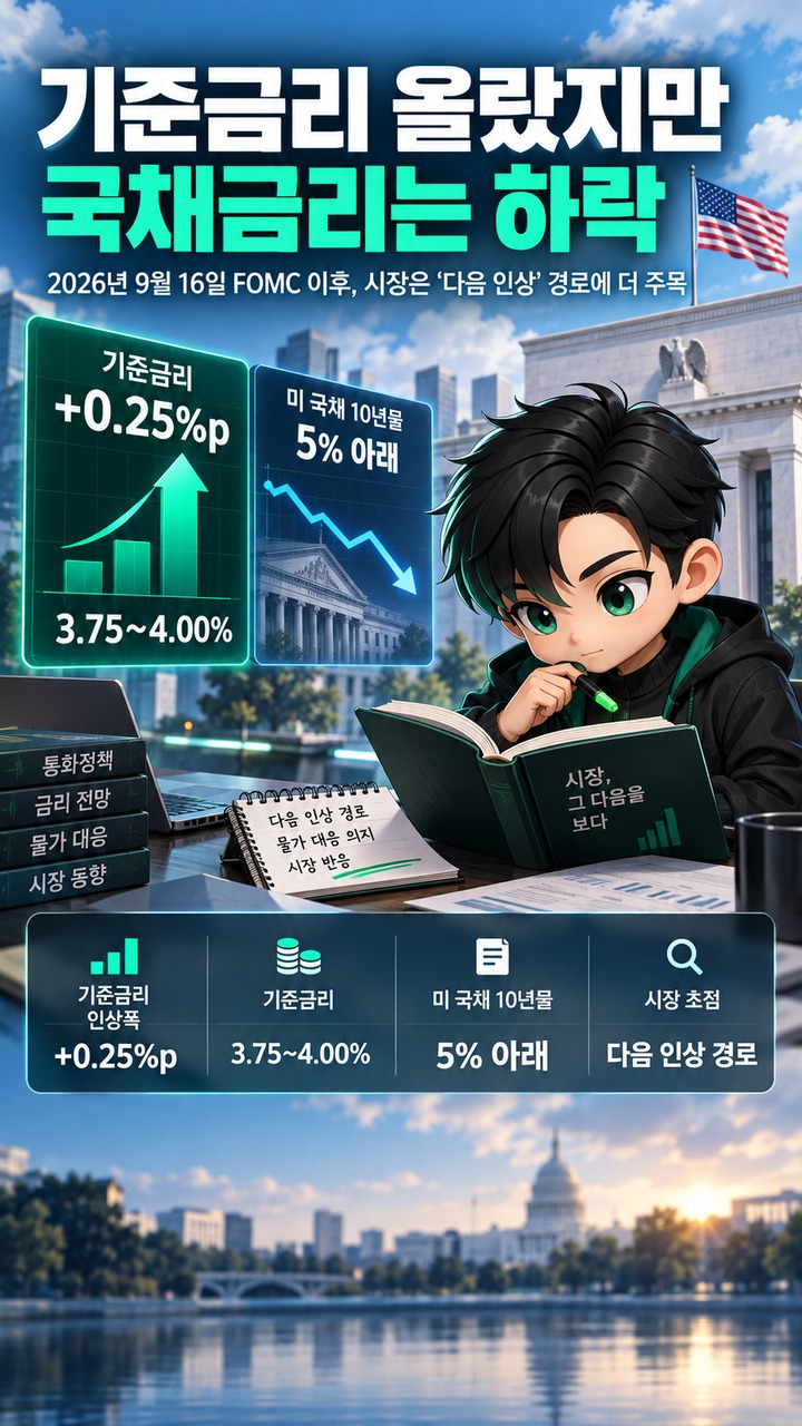 미국 기준금리 0.25%p 올랐는데 국채금리는 하락, 시장이 더 본 것은 ‘다음 인상’이었다