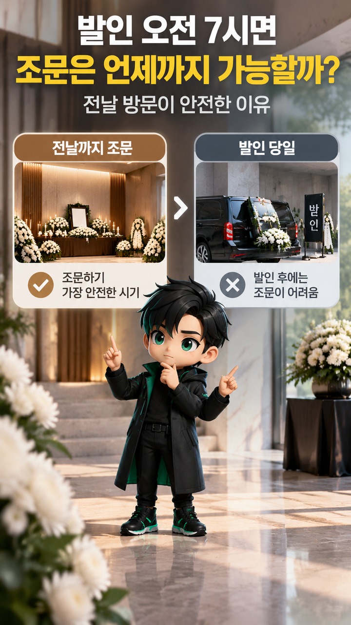 발인 오전 7시면 조문은 언제까지 가능할까? 전날 방문이 안전한 이유