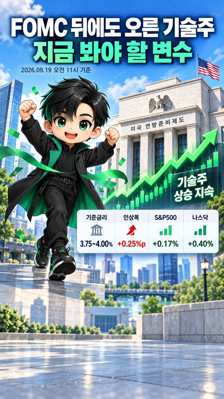 주식시장 9월 FOMC 뒤에도 오른 기술주, 금리 3.75~4.00%보다 지금 봐야 할 변수