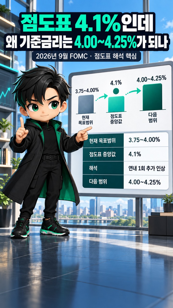 점도표 4.1%인데 왜 기준금리는 4.00~4.25%가 되나