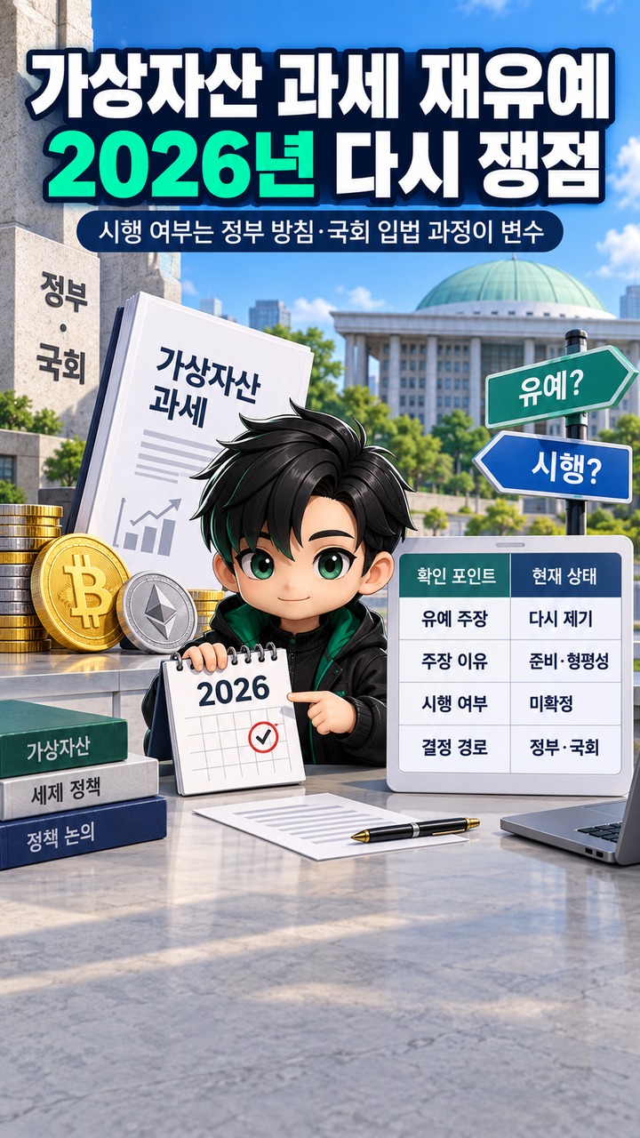 한동훈 가상자산 과세 재유예 주장, 2026년 다시 나온 쟁점과 실제 확인할 기준