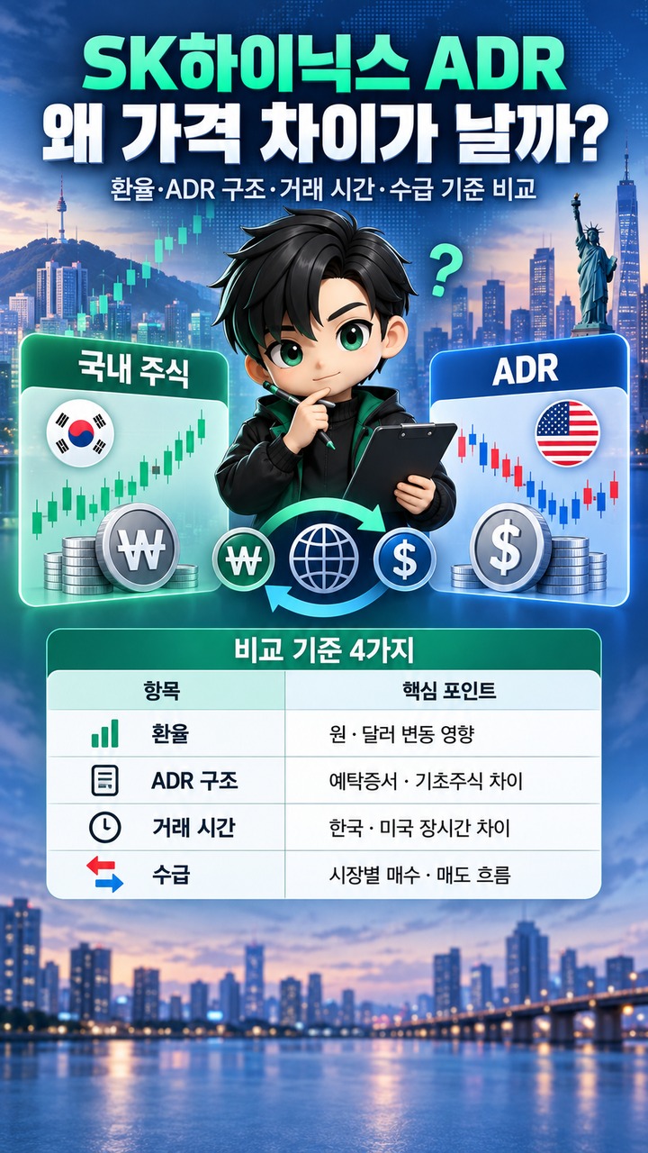 SK하이닉스 ADR과 국내 주식 가격 차이는 왜 생길까? 나스닥 상장 후 봐야 할 환율·수급 기준