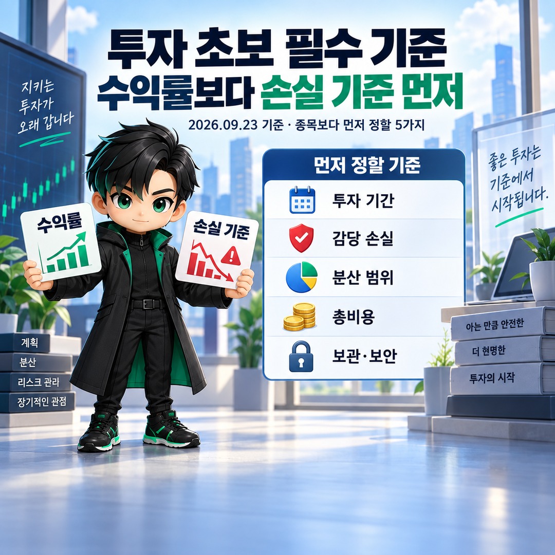 주식·코인 투자 초보가 알아야 할 것, 수익률보다 손실 기준이 먼저인 이유