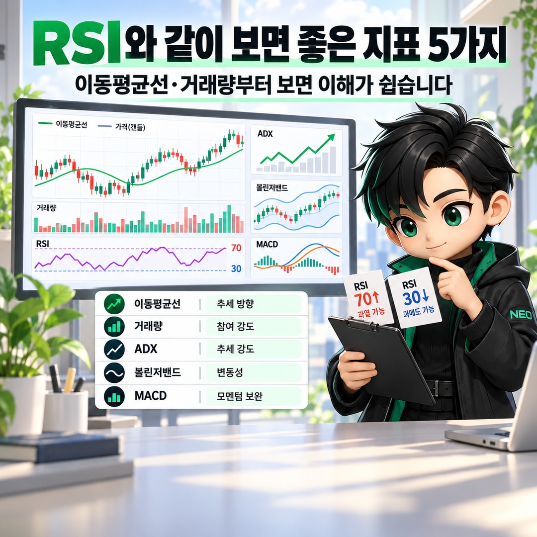 RSI와 같이 보면 좋은 지표 5가지, 이동평균선·거래량부터 보는 이유
