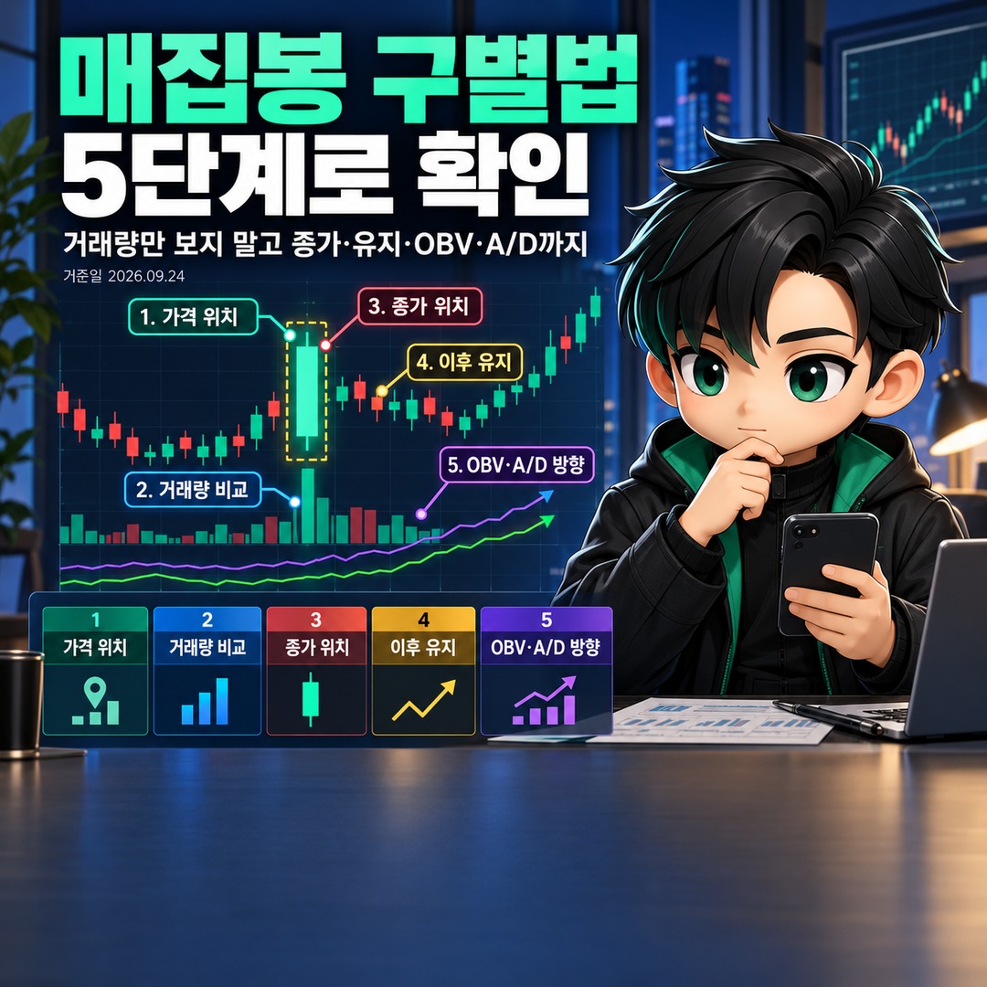 주식·코인 매집봉 구별법, 거래량만 보지 말고 5단계로 확인