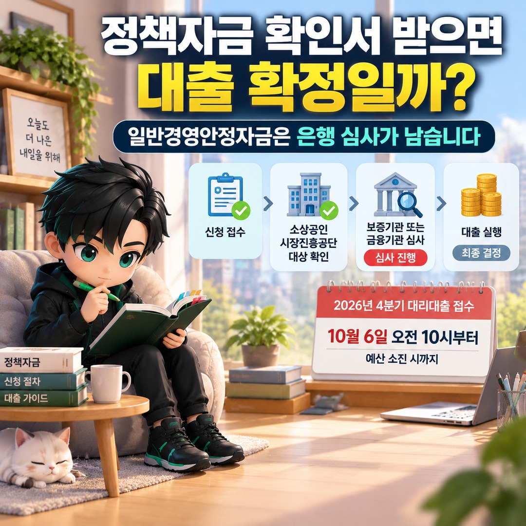 소상공인 정책자금 확인서 받으면 대출 확정일까? 일반경영안정자금은 은행 심사가 남습니다 핵심 내용 정보형 썸네일