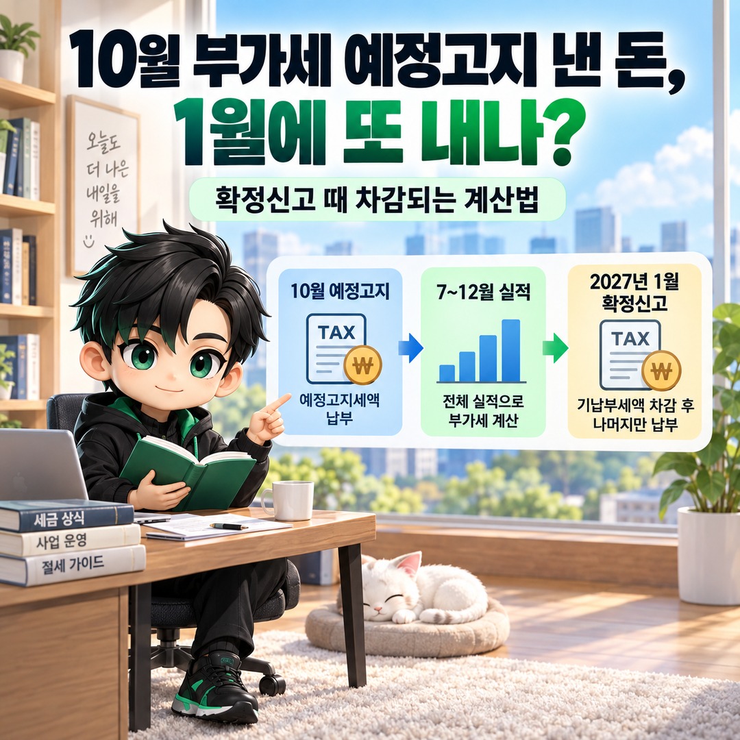 10월 부가세 예정고지 낸 돈, 1월에 또 내나? 확정신고 때 차감되는 계산법 핵심 내용 정보형 썸네일