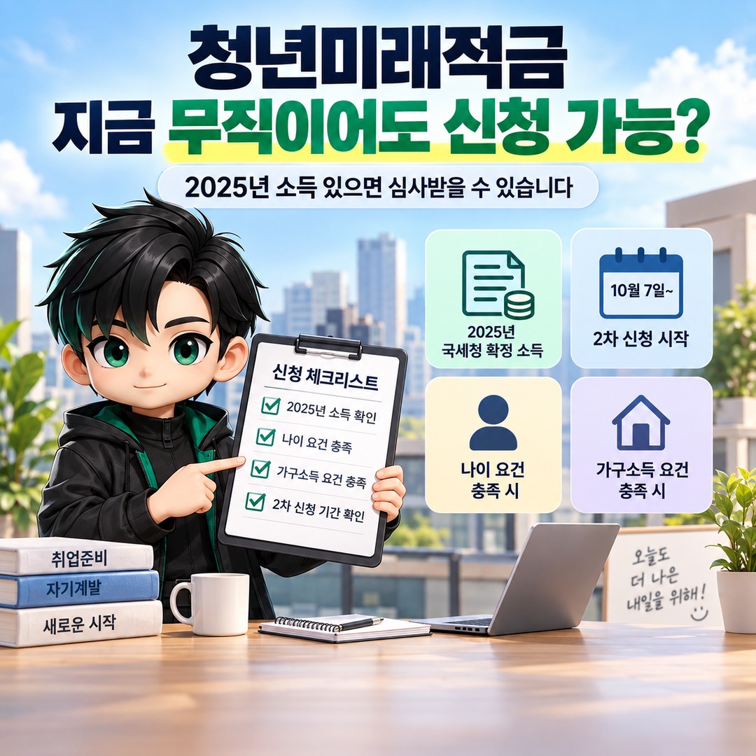청년미래적금 지금 무직이어도 신청 가능? 2025년 소득 있으면 심사받을 수 있습니다 핵심 내용 정보형 썸네일
