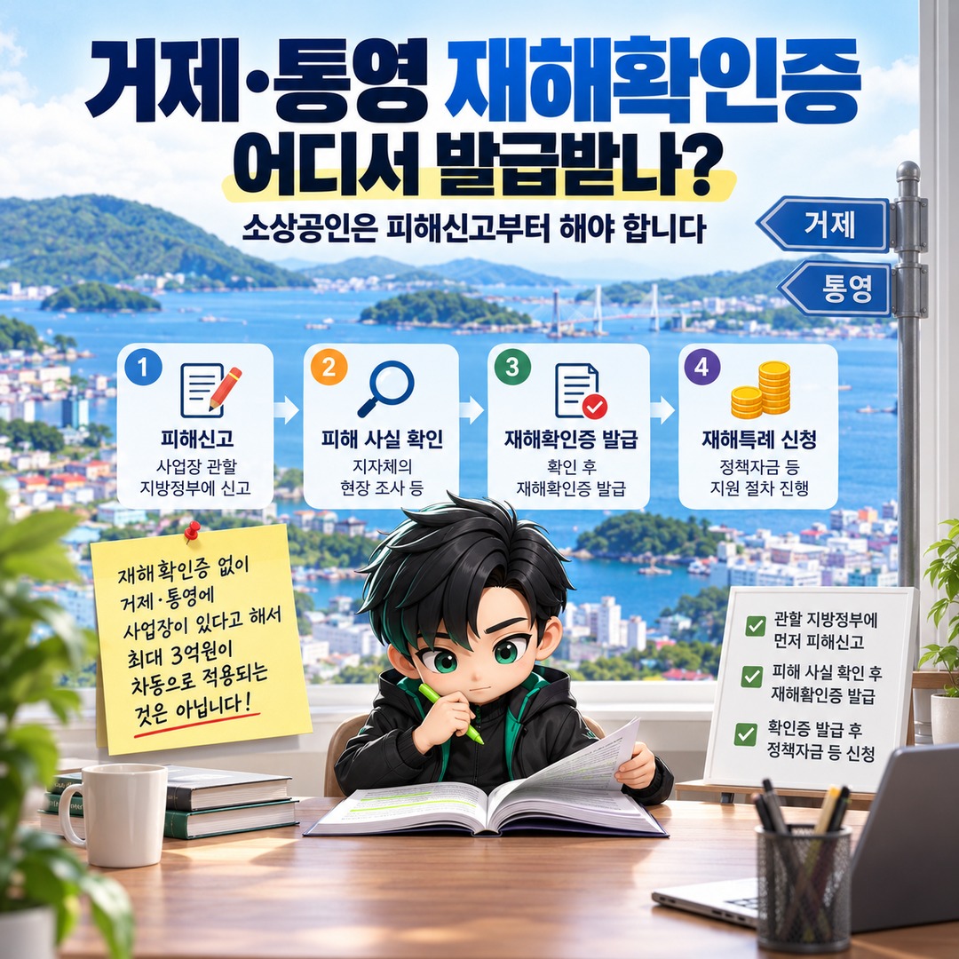 거제·통영 재해확인증 어디서 발급받나? 소상공인은 피해신고부터 해야 합니다 핵심 내용 정보형 썸네일