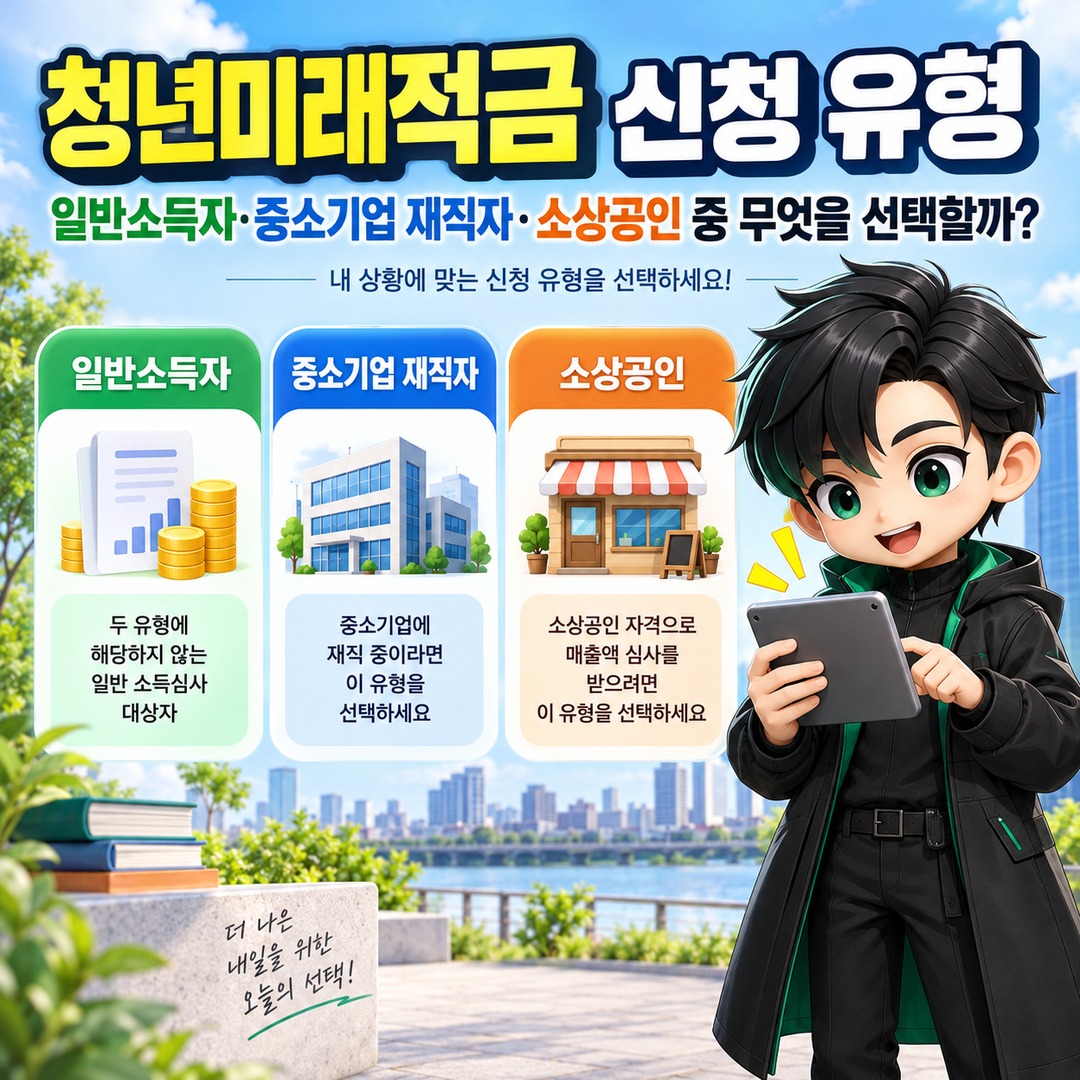 청년미래적금 신청 유형, 일반소득자·중소기업 재직자·소상공인 중 무엇을 선택할까 핵심 내용 정보형 썸네일