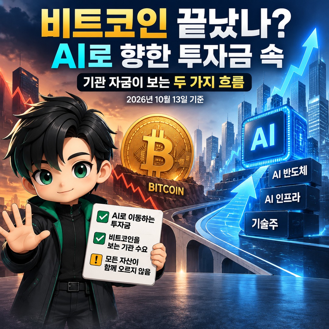 비트코인 끝났나? AI로 향한 투자금 속 기관 자금이 보는 두 가지 흐름 핵심 내용 정보형 썸네일