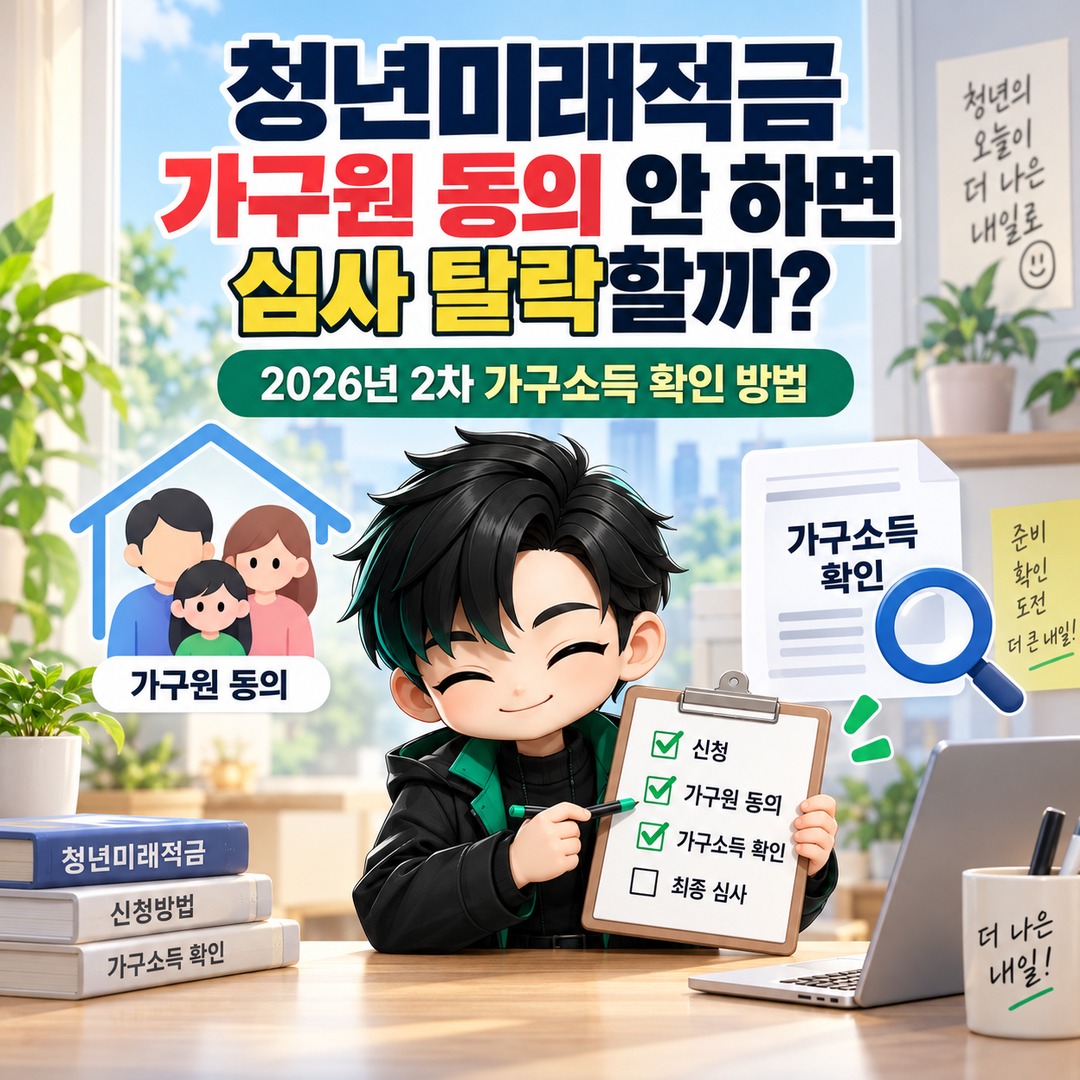 Informational thumbnail explaining whether missing household member consent leads to rejection of a Youth Future Savings Account application and how to verify household income for the second application round in 2026