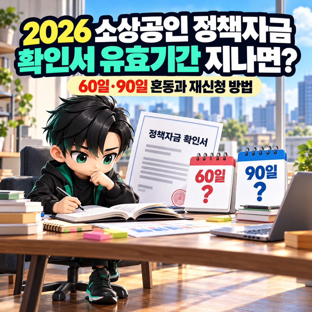 2026 소상공인 정책자금 확인서 유효기간 지나면? 60일·90일 혼동과 재신청 방법 핵심 내용 정보형 썸네일