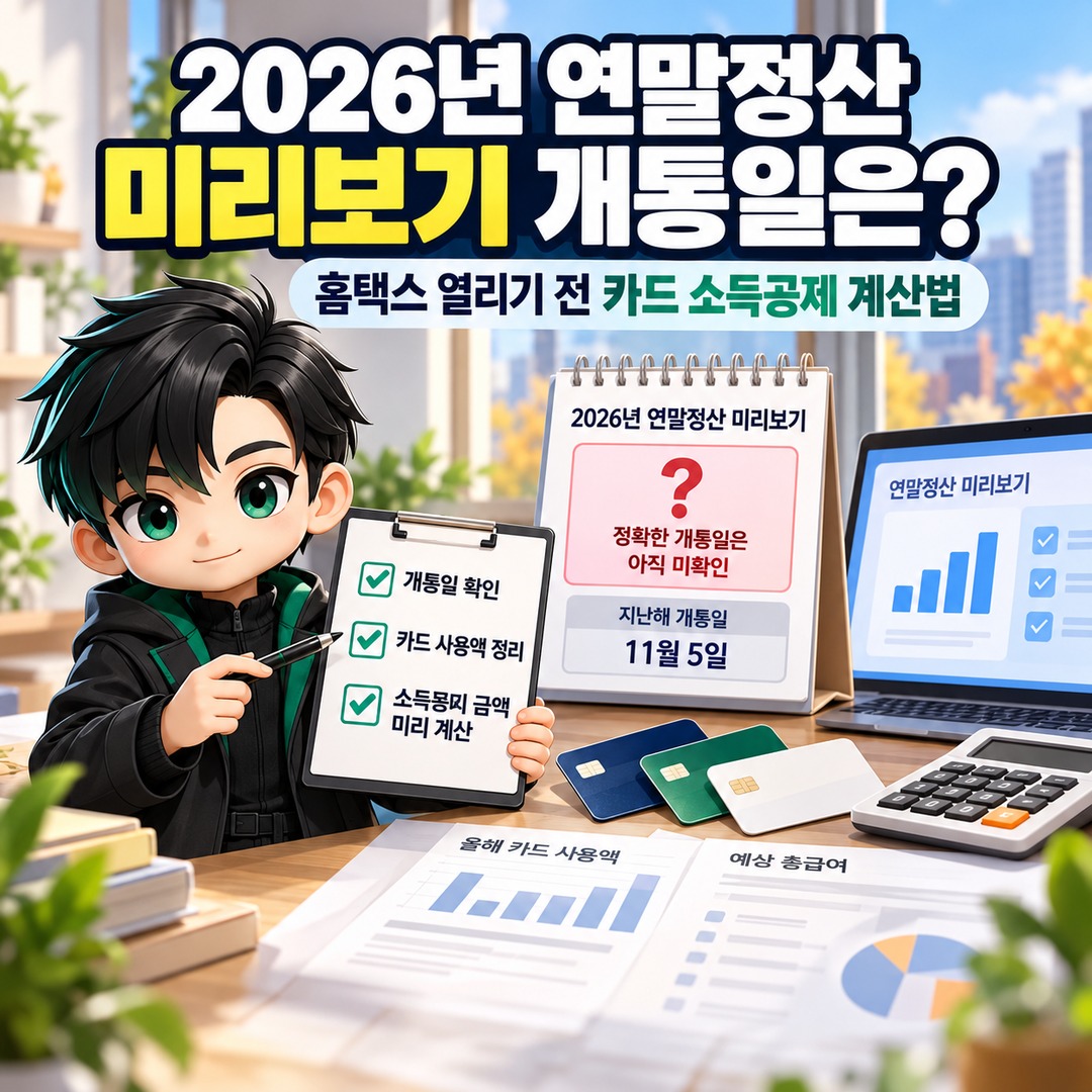 2026 Year-End Tax Settlement Preview Opening Date: Informational Thumbnail Explaining How to Calculate Card Income Deductions Before Hometax Opens