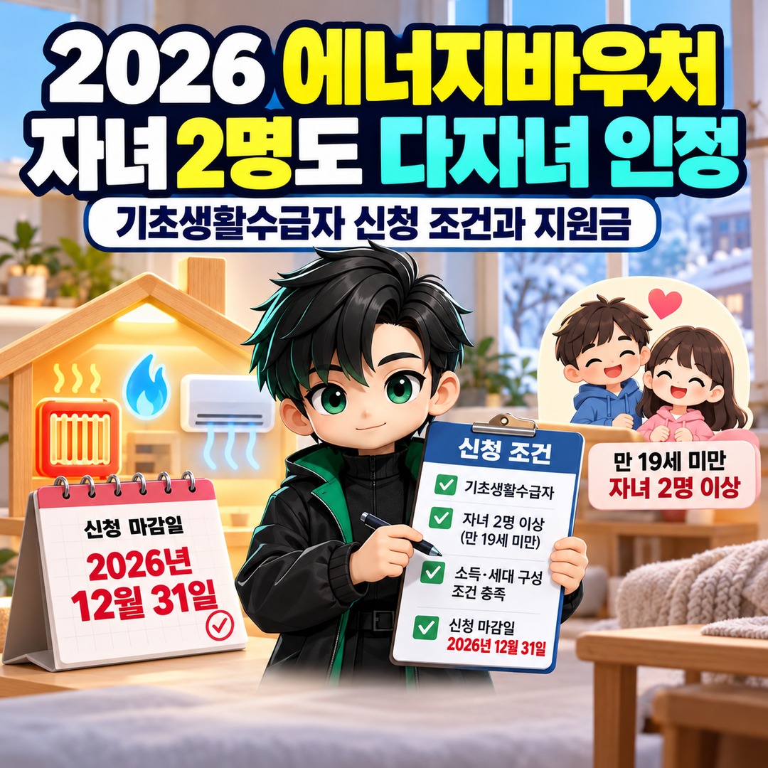 2026 Energy Voucher: Families With 2 Children Qualify as Multi-Child Households, Application Requirements and Benefits for Basic Livelihood Security Recipients